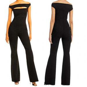 Chiara Boni La Petite Robe Rebecca Sugar Lurex Black Shimmer Flared Jumpsuit 10